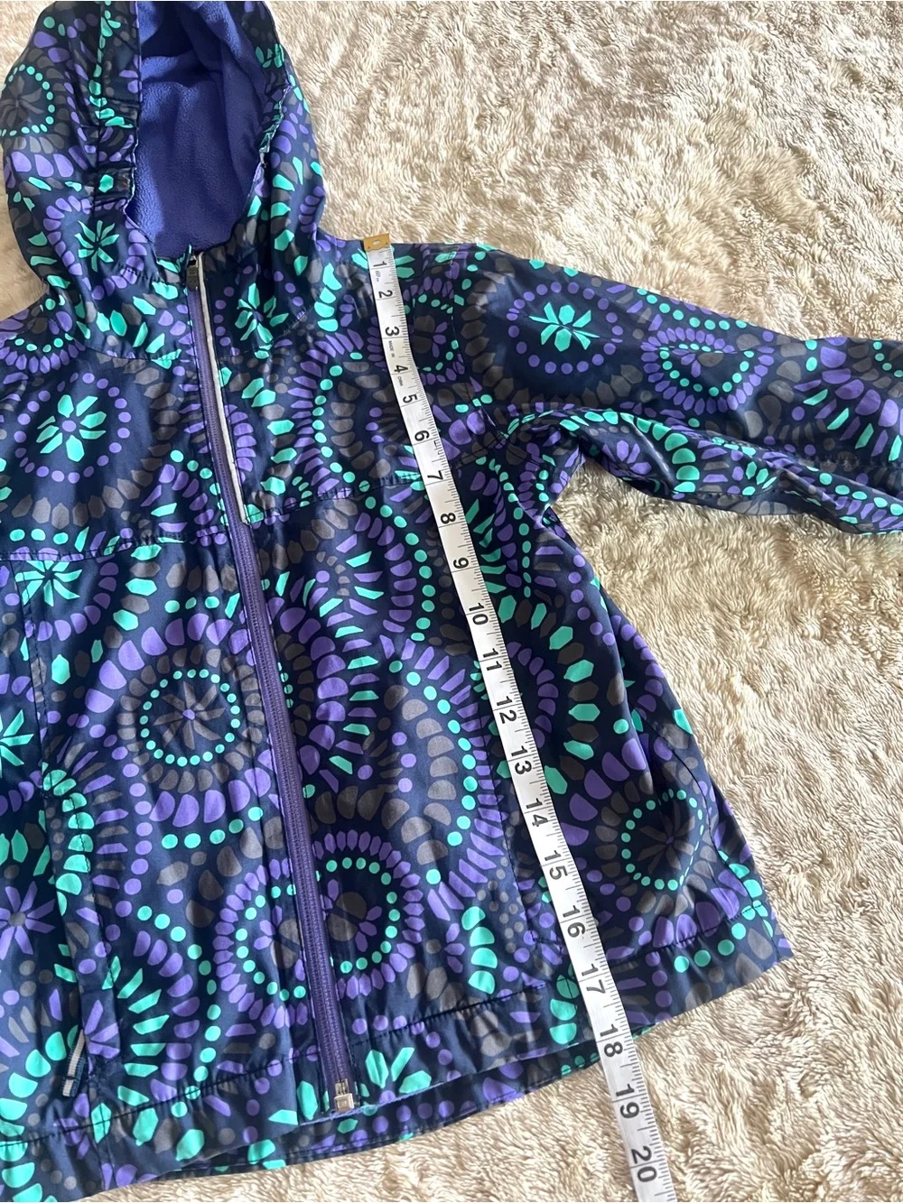 COLUMBIA Girl's Purple & Blue Rain Jacket Size XXS